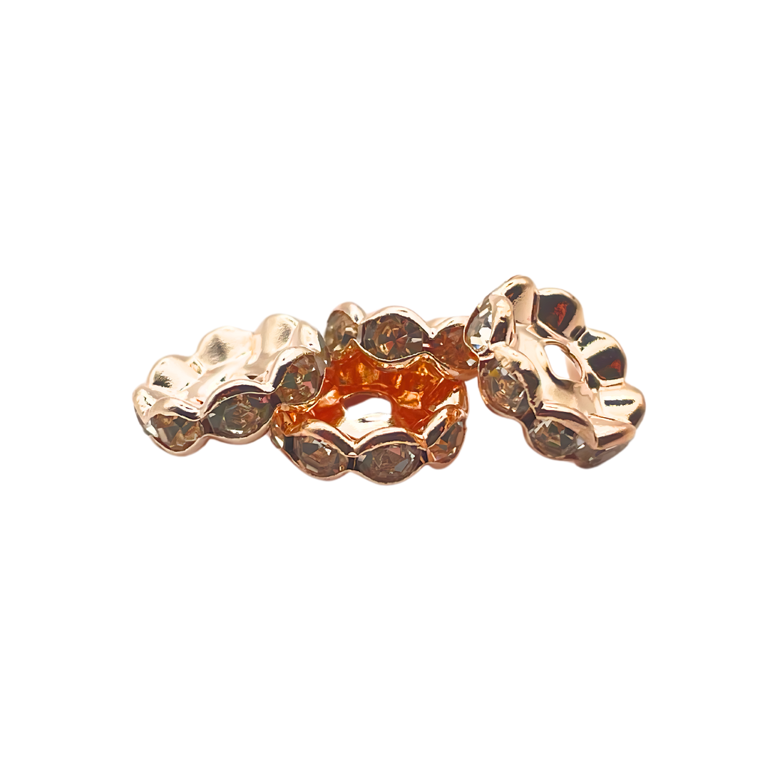 Tussenschijfje strass Wavy Rosegold