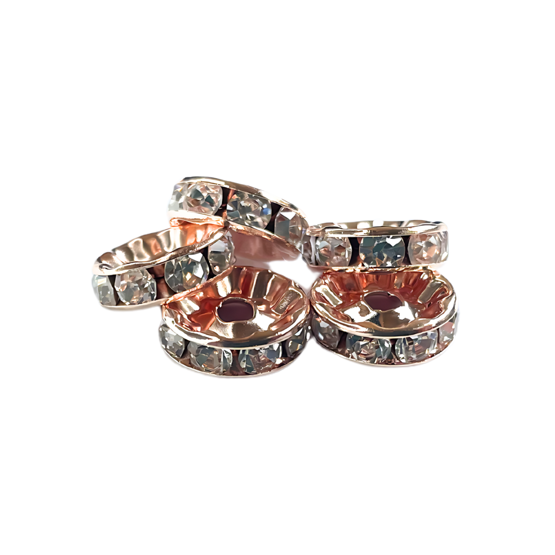 Tussenschijfje Strass Rosegold